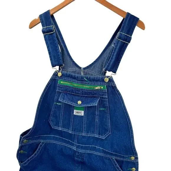 Liberty Bib Overalls Mens 38x30 (40x29 ACTUAL) Blue Denim Carpenter - Picture 2 of 12